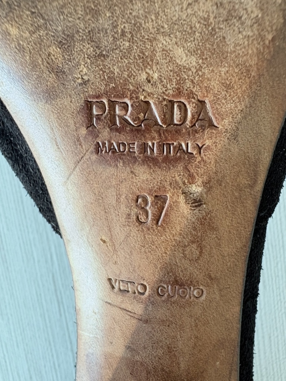 Vintage Prada Y2K Suede Eyelet Bow Kitten Heels EU 37 - Picture 9 of 9